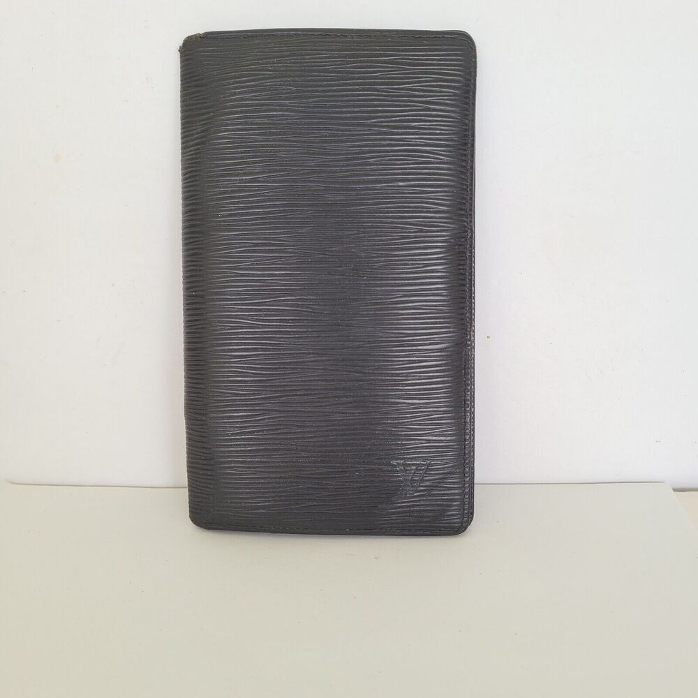 Louis Vuitton Vint Epi Cartes Crédit Wallet Long Card Holder Black Leather Retro